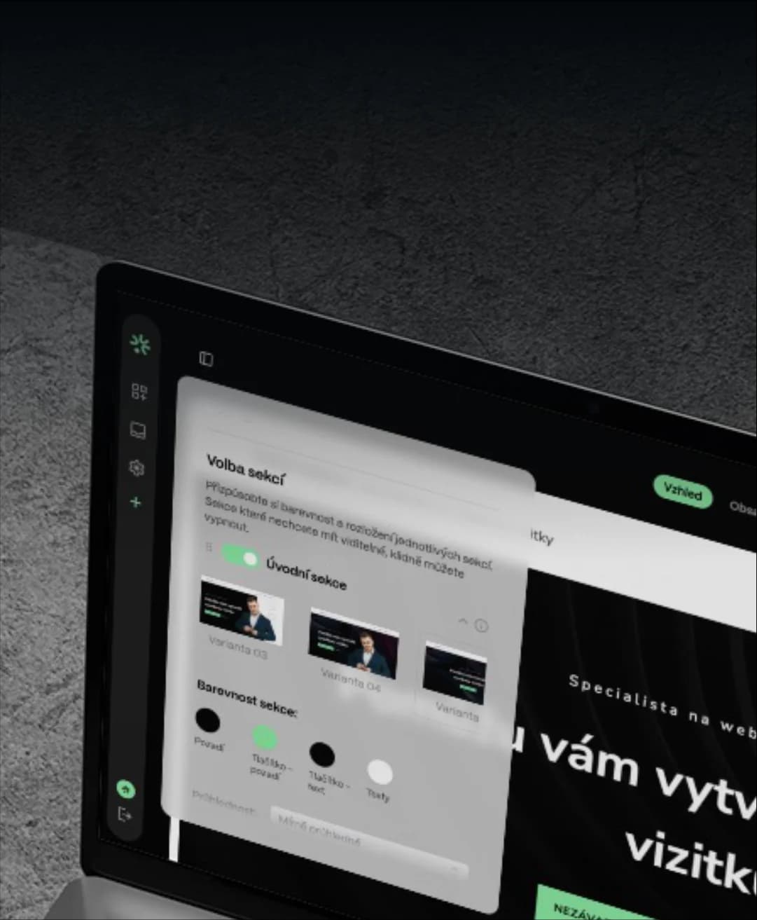 Přizpůsobení vzhledu sekcí podle svého gusta
